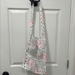 Floral Pink and White Tote Bag